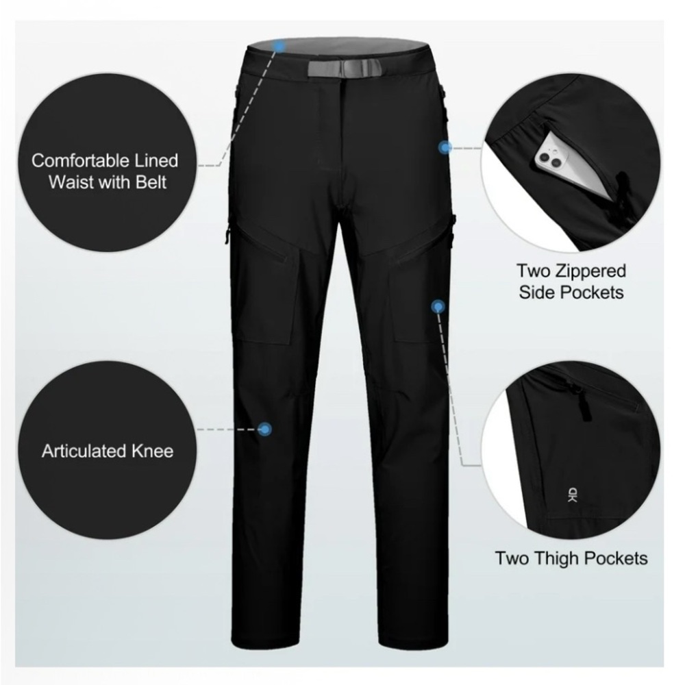 Men’s Lightweight Quick Dry Hiking Pants, UPF50 Outdoor Pants, Water-Resistant - Picture 3 of 5